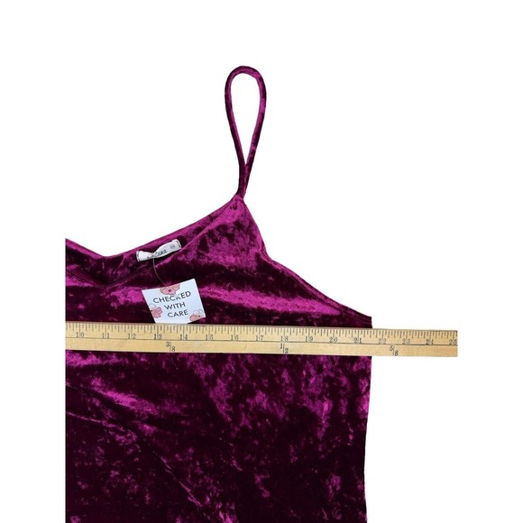 E.‎ Luna Crushed Velvet Cami Tank 2XL Top Red Plus New! Spaghetti Strap Stretch - Picture 7 of 8
